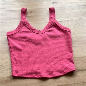 Multicolored Ribbed Plunge Tank Top